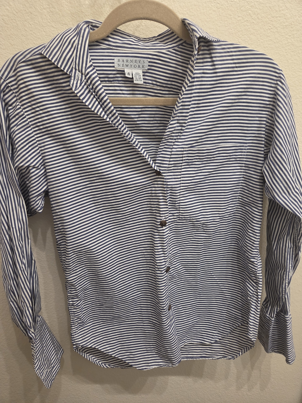 Barneys New York Blue & White Striped Button-Down Shirt